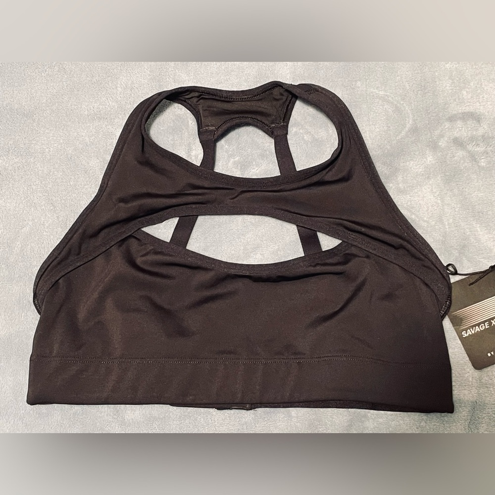 NWT Savage X Fenty Black Cut-Out Sports Bra